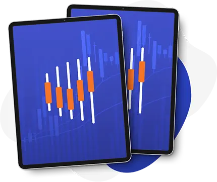 Tablet showing stock analysis
